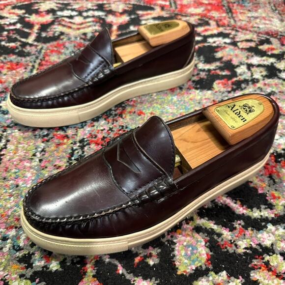 VGUC Oak Street Bootmakers Beefroll Penny Loafer Burgundy Made in USA 9 D main image 8